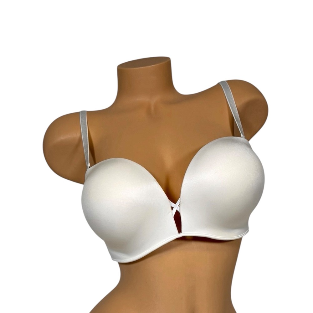 Victoria's Secret 34D White Bombshell Add 2 Cups Push Up Multi-way Demi Bra
